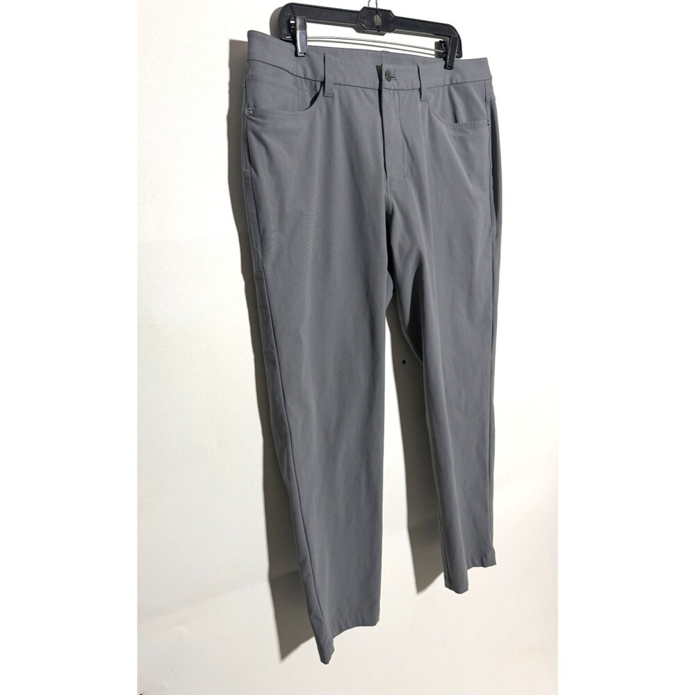 Lululemon Pants Mens 35  ABC Slim-Fit 5 Pocket Pant Gray Warpstreme 35X28 - Picture 2 of 11